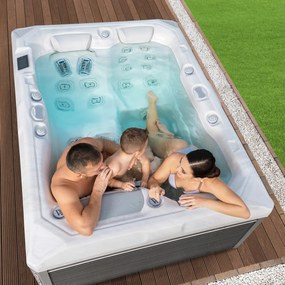 Minipiscina jacuzzi 3 persoane 32 jeturi hidromasaj, WiFi, sistem audio, 160 x 215 cm, Wellis Teide Life Deluxe