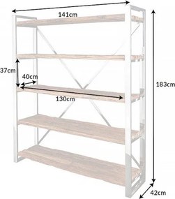 Raft design high-tech din metal si lemn masiv, Barracuda 185cm