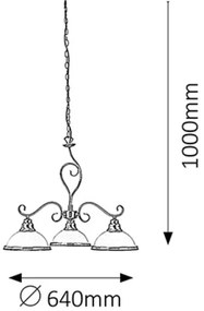 Rabalux 2753 - Lustra ELISETT 3xE27/60W/230V