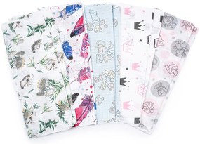 New Baby Scutece din bumbac cu imprimeu Standard, 60 x 80 cm, set 10 buc.