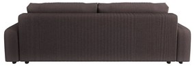 Canapea maro extensibilă, cu spațiu de depozitare, cu tapițerie din catifea reiată 234 cm Sara – Ropez