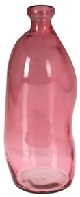 Vaza Tall Serpentine din sticla reciclata, roz, 13x35 cm