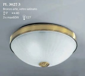 Plafoniera clasic design italian din alama, sticla 3027 RA-PL. 3027/3