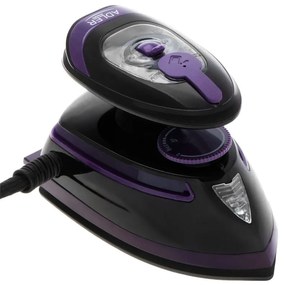 Fier de ca lcat cu abur de calatorie Adler AD 5049, 420 W, 30 ml, Placa ceramica, Abur/uscat, Negru/Violet