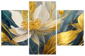 Tablou - Pictura de flori de aur (90x60 cm)