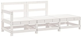 825521 vidaXL Set mobilier de grădină, 3 piese, alb, lemn masiv de pin