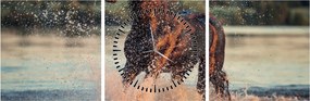 Tablou - Cal care aleargă (cu ceas) (90x30 cm)