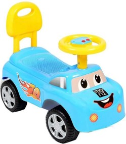 Masinuta cu Functie de Trotineta Fara Pedale Pentru Copii NOVOKIDS™ DREAM CAR, Maxim 25 Kg, Cu Sunete, Spatar de Protectie si Volan, ALBASTRU
