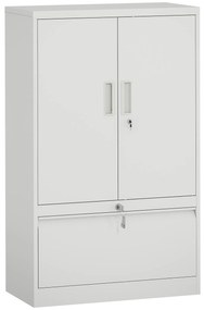 HOMCOM Dulap pentru Birou cu Raft Interior Reglabil și Sertar Alb | Aosom Romania