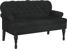 vidaXL Bancă cu spătar negru 119,5x64,5x75 cm catifea