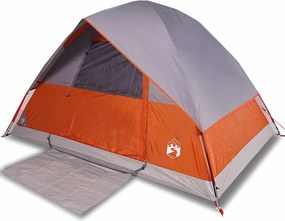vidaXL Cort de camping pentru 4 persoane, portocaliu, impermeabil
