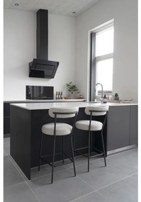 Badalona bartool, taburet, alb, picioare negre