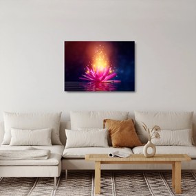 Tablou pe sticlă cu lotus pe apă (70x50 cm)