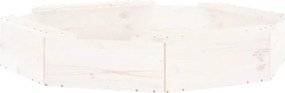 vidaXL Cutie de nisip cu scaune octogonale, alb, lemn masiv de pin