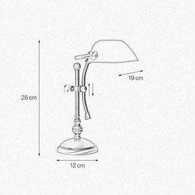 Lampa de birou din alama design clasic Banker