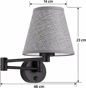 BRILAGI - Lampă de perete NUBILA 1xE27/15W/230V gri/negru