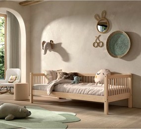 Pat pentru copii în culoare naturală din lemn de fag cu somieră 90x200 cm Forrest – Vipack