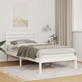 vidaXL Cadru de pat cu headboard Alb 80 x 200 cm Lemn de brad solid