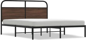 vidaXL Cadru de pat fără saltea stejar maro 150x200 cm Lemn prelucrat