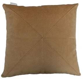 Fata de perna decorativa Clayton, aspect de catifea, cu fermoar, 45x45 cm, bej