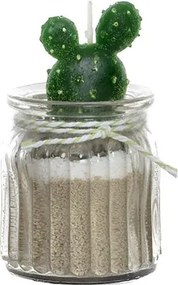 Lumanare Cactus din sticla si ceara 9cm - modele diverse