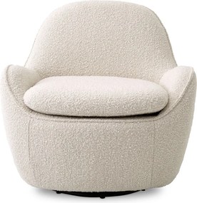Fotoliu pivotant design elegant Cupido, boucle crem 115676 HZ