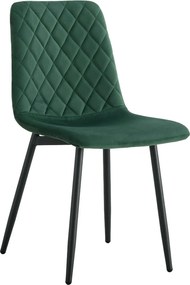 Scaun DAMIA TIP 2, verde smarald/negru, stofa catifelata/metal, 45x58x