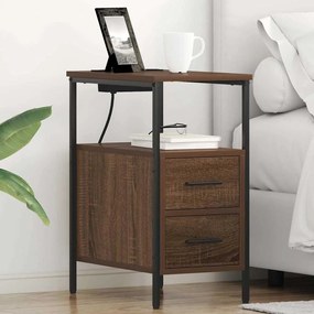 vidaXL Noptiere 2 pcs Stejar brun 30 x 48 x 61 cm Lemn compozit