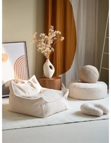 Fotoliu puf pentru copii crem cu tapițerie din țesătură bouclé Chair – Wigiwama