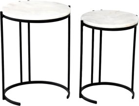 Set 2 Masute Cafea Luxor Blat Marmura Alba