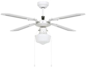 Ventilator de tavan cu iluminare, alb, 106 cm Alb