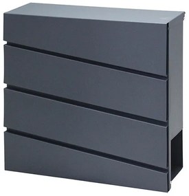 Cutie poștală din oțel galvanizat cu suport pentru ziare antracit