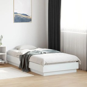 vidaXL Cadru de pat, alb, 75x190 cm, lemn prelucrat
