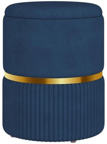HOMCOM Puf scaun-taburet pentru picioare cu depozitare interioară din catifea 36 x 36 x 44 cm pentru sufragerie dormitor bleu | Aosom Romania