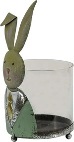 Suport lumanare, din sticla, 11x10x22 cm, Rabbit Boy