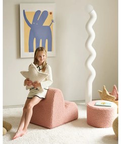 Puf de copii roz cu tapițerie din țesătură bouclé – Wigiwama