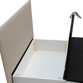 Fotoliu extensibil cu spaţiu de depozitare, bej, FLIK