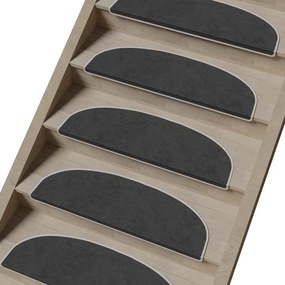 Covorașe pentru scări gri-închis 16 buc. 20x65 cm Plain Color – Vitaus