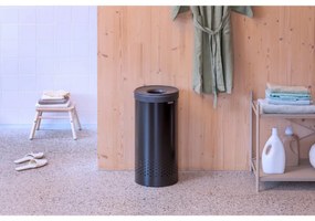 Cos de rufe Brabantia 1008916, 35 L, Capac din plastic, Umplere fara deschidere, Gauri aerisire, Negru
