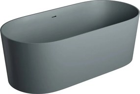 Cada freestanding Omnires Ovo M+ compozit gri mat cenusa 160x75 cm