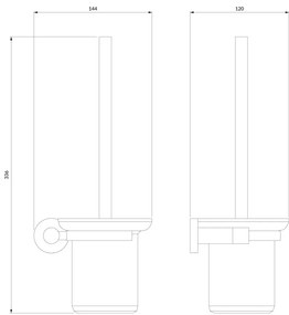 Omnires Modern Project perie de toaleta insurubat alb MP60620WM