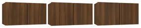 Set dulapuri TV, 5 piese, stejar maro, lemn prelucrat 5, Stejar brun, 80 x 30 x 30 cm
