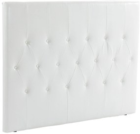 HOMCOM Spătar Pat Matrimonial Capitonată cu Design cu Nasturi, Căpătâi Pat din Piele PU și MDF, 160x7x120 cm, Alb | Aosom Romania