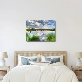 Tablou cu lac și trestie (70x50 cm)