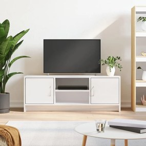 Comoda TV, alb extralucios, 102x30x37,5 cm, lemn prelucrat