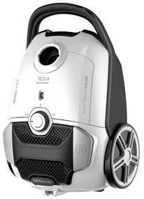 Aspirator cu sac Tesla BG400W Silent Pro, 800W, 3 L, Filtru HEPA antibacterian lavabil, 68 dB, Gri