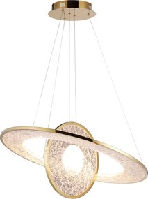 Lustra decorativa metal auriu, acrilic LED Alexia