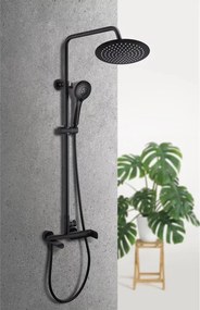Coloana de dus cu baterie monocomanda Rubineta Olo+Ultra finisaj negru mat