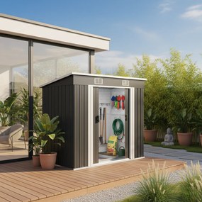 Căsuță de grădină pentru unelte L, 196x122x182 cm, antracit Jurhan