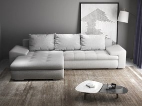 Colțar extensibil dumonde cu ladă de depozitare si sezut confortabil din spuma high-density, Leonardo Euphoria Dove 260x185 cm